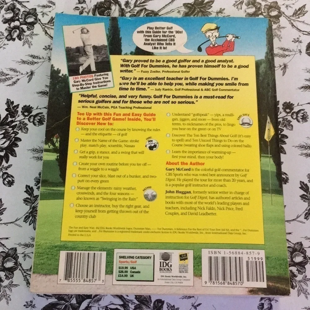 Golf For Dummies Softcover Book 1996 Gary McCord Vintage Guide